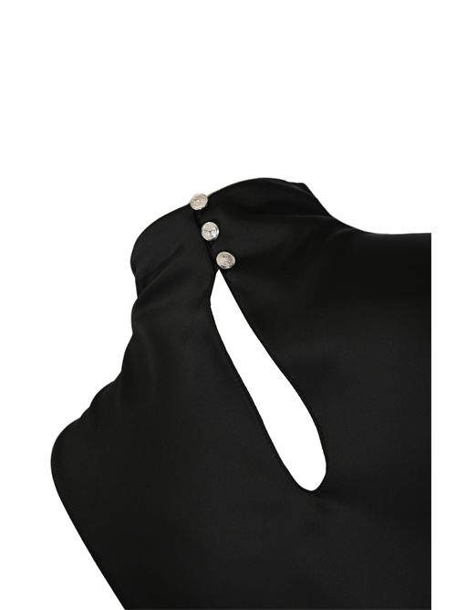 Abito midi fluido in raso Nero Patrizia Pepe | 8A1627 A269K103